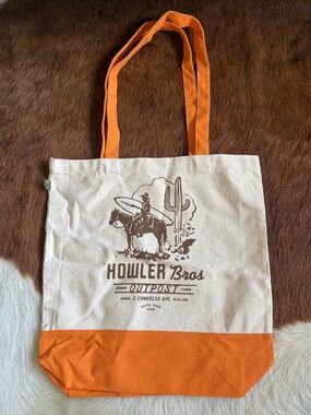Howler Bros Outpost Canvas Tote — Orange & Natural